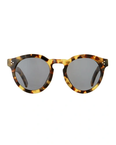 Shop Illesteva Leonard Ii Round Sunglasses, Tortoise