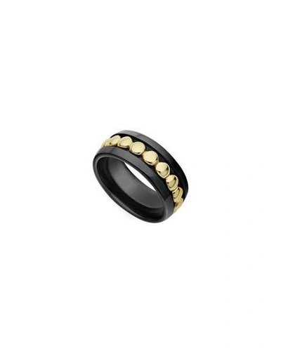 Shop Lagos 18k Gold & Black Caviar 8mm Ring