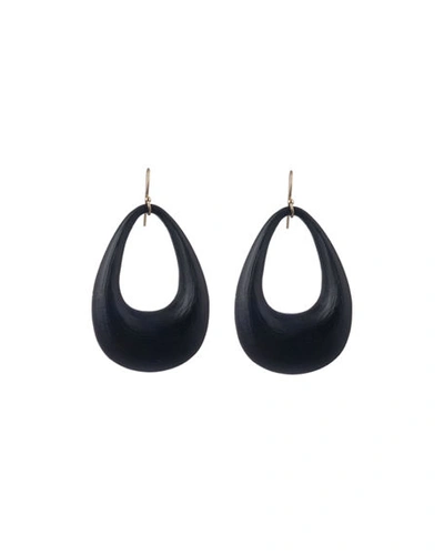 Shop Alexis Bittar Small Tapered Hoop Earrings In Black