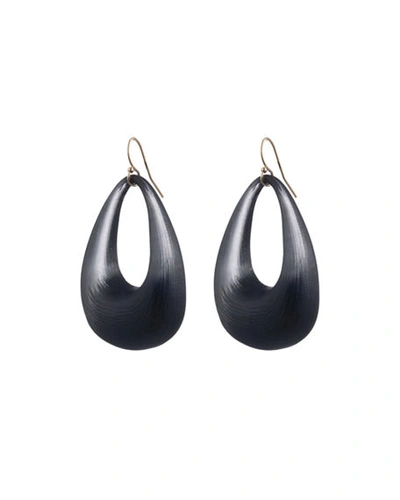 Shop Alexis Bittar Small Tapered Hoop Earrings In Black