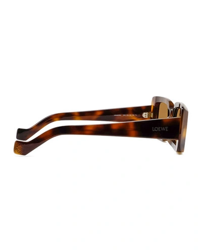 Shop Loewe Rectangle Acetate Sunglasses In Blonde Havana