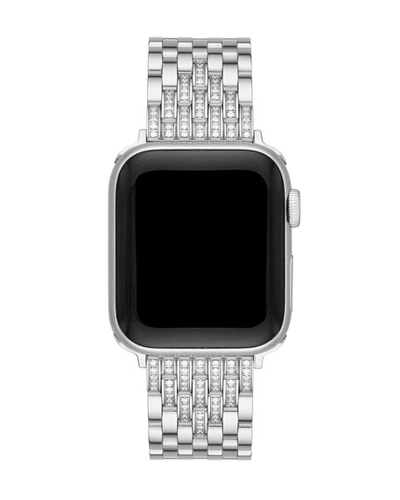 Shop Michele 38mm 7-link Stainless Steel Diamond Bracelet For Apple Watch In Silver