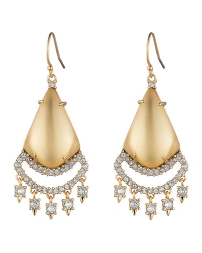Shop Alexis Bittar Crystal Lace Chandelier Earrings In Gold