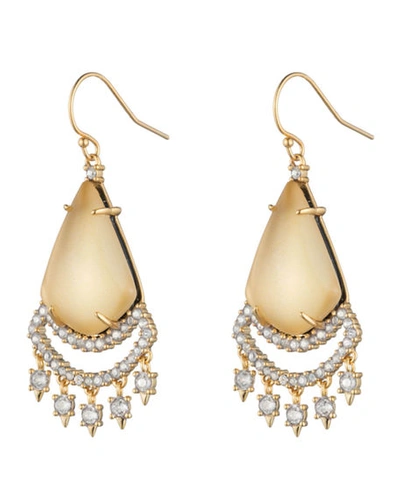 Shop Alexis Bittar Crystal Lace Chandelier Earrings In Gold
