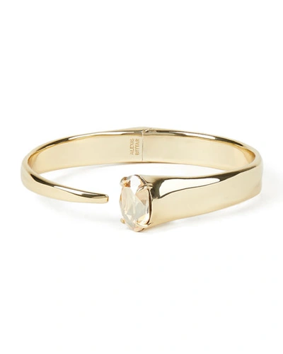 Shop Alexis Bittar Crystal Capped Hinge Bracelet, Gold