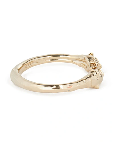 Shop Alexis Bittar Face To Face Panther Hinge Bracelet In Gold