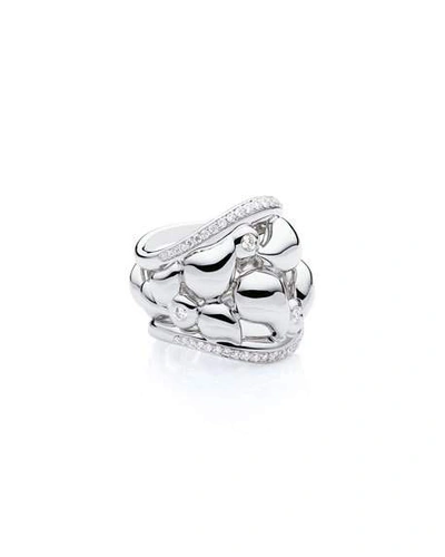 Shop Tamara Comolli 18k White Gold Lace Ring W/ Diamonds