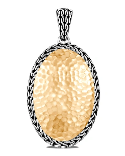 Shop John Hardy Classic Chain Hammered Two-tone Oval Pendant In Two Tone