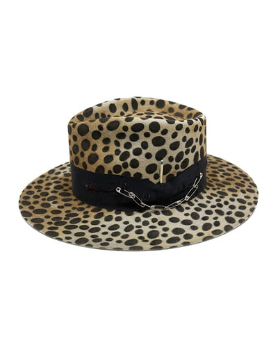 Shop Nick Fouquet Lynx Animal Print Beaver Felt Fedora Hat In Leopard