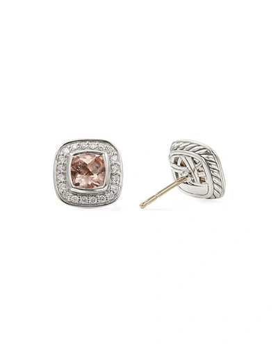 Shop David Yurman Petite Albion Earrings With Gemstone And Diamonds In Morganite
