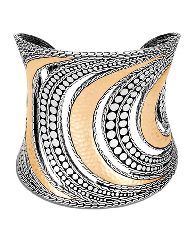 Shop John Hardy Dot Hammered Cuff In Two-tone In Two Tone