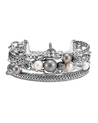 Shop John Hardy Classic Chain Multi-row Pearl And Chain Bracelet