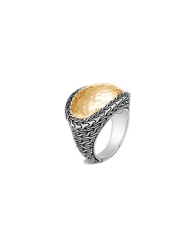 Shop John Hardy Classic Chain Hammered Ring In Two Tone