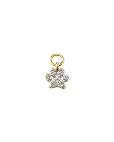 Shop Jude Frances 18k Petite Diamond Pave Paw Earring Charm, Single In Gold