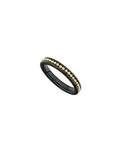 Shop Lagos Caviar 18k Black Ceramic Ring