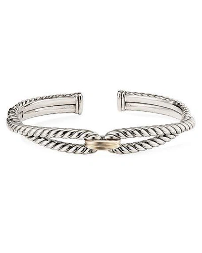 Shop David Yurman Cable Loop Bracelet With 18k Gold In Two Tone