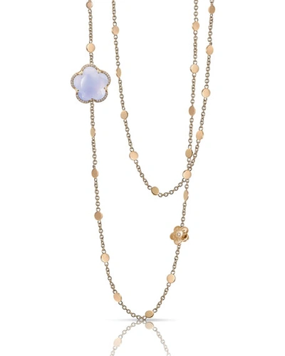 Shop Pasquale Bruni Bon Ton 18k Blue Chalcedony Necklace With Diamonds