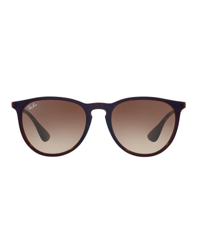 Shop Ray Ban Gradient Keyhole Nose Bridge Sunglasses In Brown