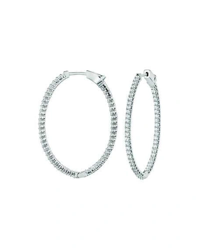 Shop Nm Diamond Collection 18k White Gold Diamond Hoop Earrings, 1.5tcw