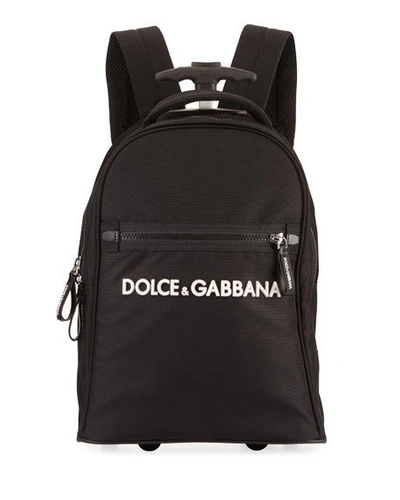 Shop Dolce & Gabbana Kids' Rollerboard Backpack In Black