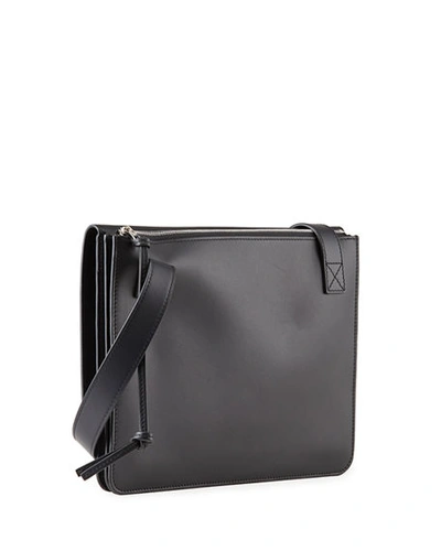 Shop Loewe Men's Flat Leather Messenger Bag In Black