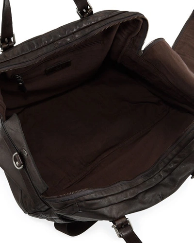 Shop Frye Men's Murray Leather Duffel Bag In Carbon