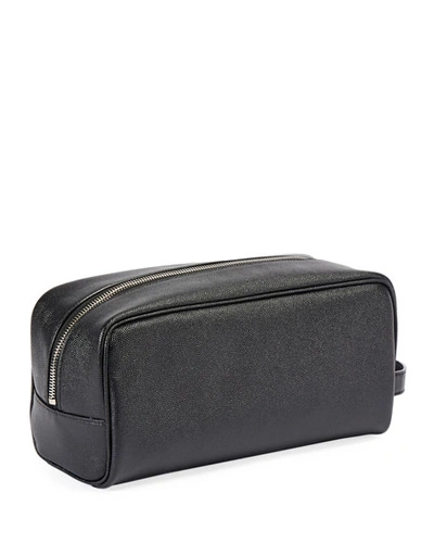 Shop Saint Laurent Men's Leather Toiletry Bag In Black