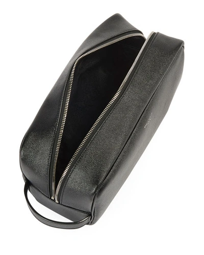 Shop Saint Laurent Men's Leather Toiletry Bag In Black