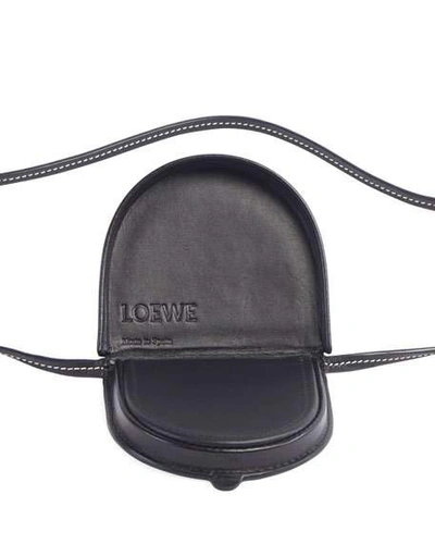 Shop Loewe Men's Heel Mini Leather Crossbody Pouch Bag In Black