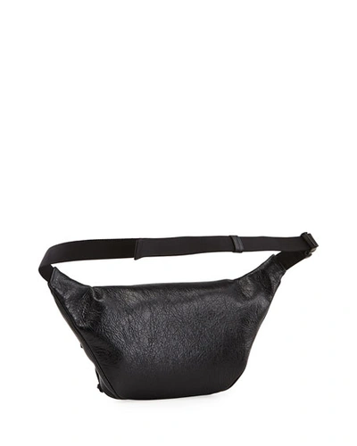 Shop Balenciaga Men's Explorer Lambskin Belt Bag In Black