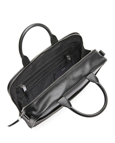 Shop Bally Men's Vaud Nylon/leather Briefcase In Black
