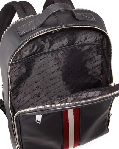 Shop Bally Men's Hassel Leather Trainspotting Backpack In Black