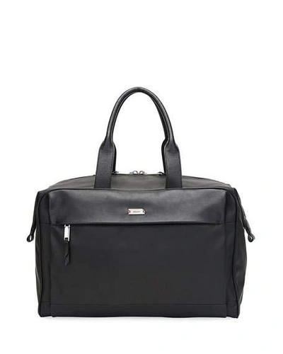 Shop Bally Men's Volkwin Nylon/leather Weekender Bag In Black