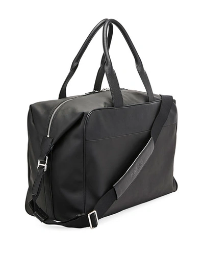 Shop Bally Men's Volkwin Nylon/leather Weekender Bag In Black