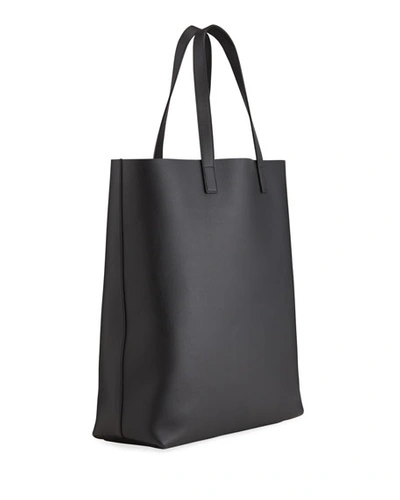 Shop Saint Laurent Men's Calf Leather Shopper Tote Bag In Black