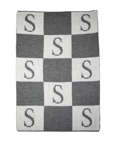 Shop Butterscotch Blankees Personalized Check Colorblock Baby Blanket, Gray