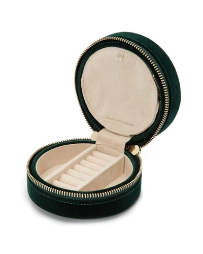Shop Wolf Zoe Round Travel Jewelry Case In Forest Green