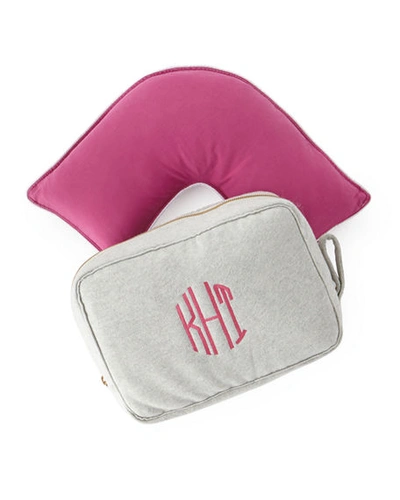 Shop The Pillow Bar Travel Companion Set, Personalized In Pink Pillow