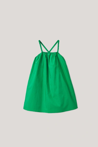 Shop Cos Sleeveless Cotton Dress In Green