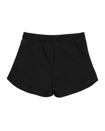 Shop Givenchy Girl's Logo-tape Drawstring Shorts In Black