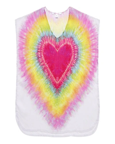 Shop Stella Cove Girl's I Heart You Tie Dye Poncho Coverup In White
