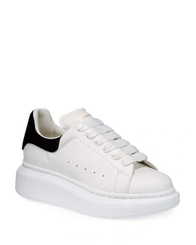 Shop Alexander Mcqueen Boy's Oversized Leather Sneakers, Toddler/kids In White