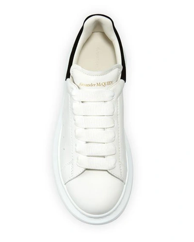 Shop Alexander Mcqueen Boy's Oversized Leather Sneakers, Toddler/kids In White