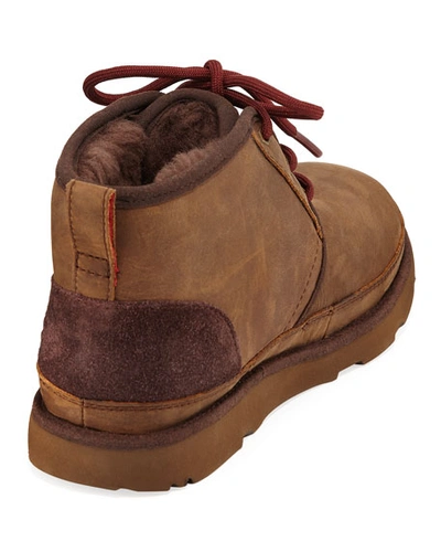 Shop Ugg Neumel Ii Waterproof Lace-up Boots, Kids In Brown