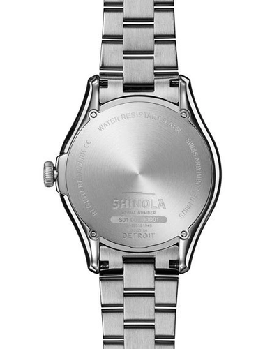 Shop Shinola 38mm Vinton Stainless Steel Bracelet Watch In Blue