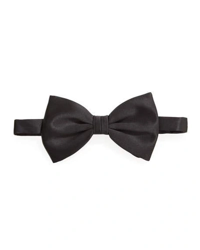Shop Brioni 8cm Satin Pre-tied Bow Tie In Black