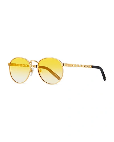 Vintage Frames Company Men's Equestrian Miami Vice Gold-plated Round Sunglasses In Gold