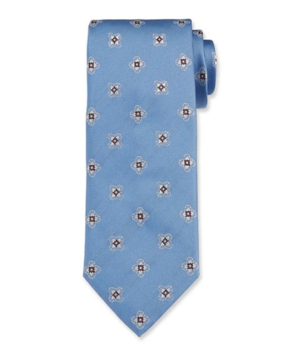 Shop Brioni Men's Silk Medallion Tie In Blue/brown