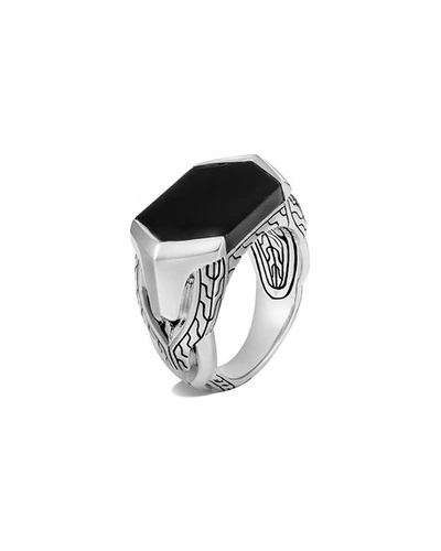 Shop John Hardy Men's Asli Classic Chain Onyx Signet Ring In Black
