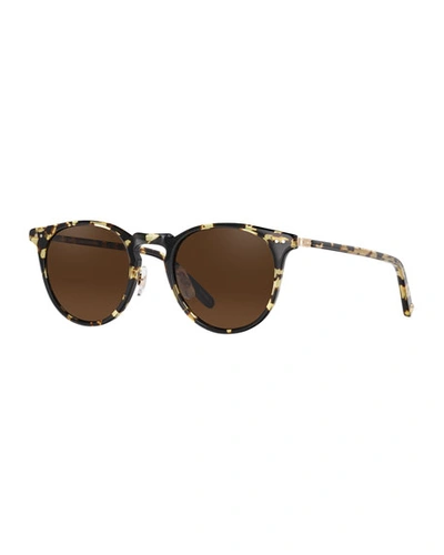 Shop Garrett Leight Men's Ocean Block Tortoiseshell Sunglasses